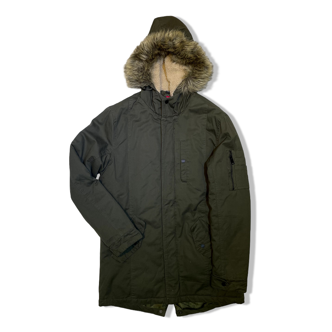 PARKA DE GABARDINA CON PIEL EN EL INTERIOR