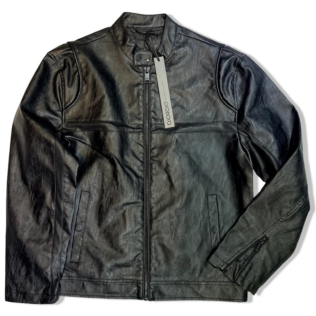 CAMPERA ECOCUERO CON CUELLO MAO