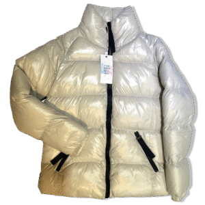 CAMPERA HUESO CON CIERRES NEGROS