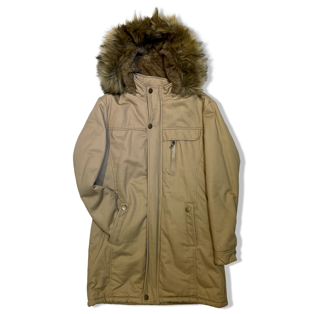 PARKA DE GABARDINA CON PIEL EN EL INTERIOR